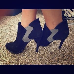 Black and grey high heel booties- Size 9